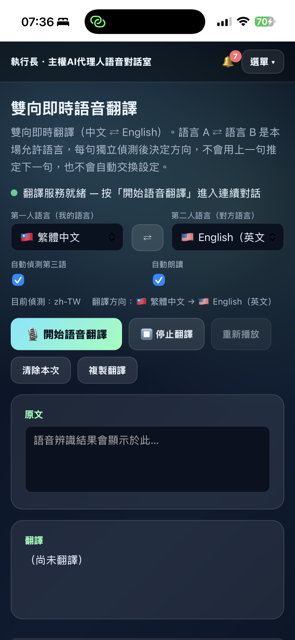 The image displays the interface for a Voice Sovereignty AI, highlighting its capabilities in real-time multilingual translation and cross-cultural communication.